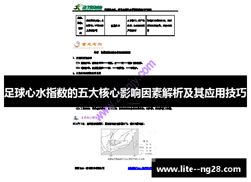 足球心水指数的五大核心影响因素解析及其应用技巧